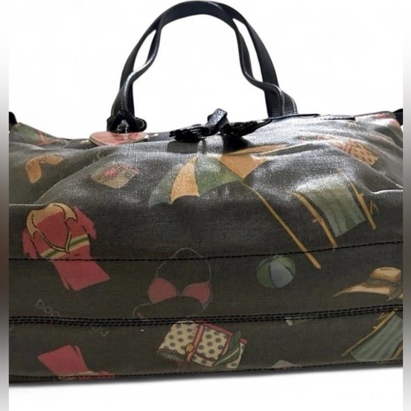 Vintage Y2K Dooney & Bourke Purse Tassels Miami Beach Satchel Boho 90’s Designer - Picture 9 of 16